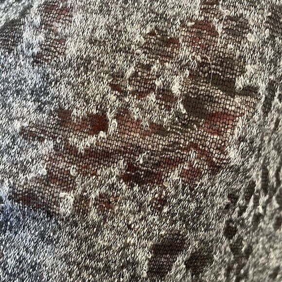 Women's Gray Distressed Sheer See-Through Sweater S - Picture 4 of 5